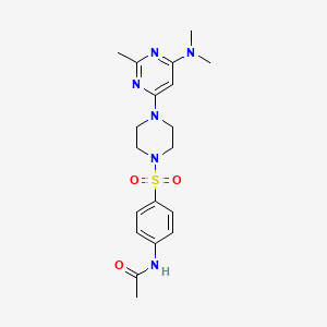 molecular formula C19H26N6O3S B6052439 N-[4-({4-[6-(dimethylamino)-2-methyl-4-pyrimidinyl]-1-piperazinyl}sulfonyl)phenyl]acetamide 