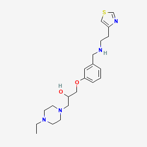 molecular formula C21H32N4O2S B6052441 1-(4-ethyl-1-piperazinyl)-3-[3-({[2-(1,3-thiazol-4-yl)ethyl]amino}methyl)phenoxy]-2-propanol 