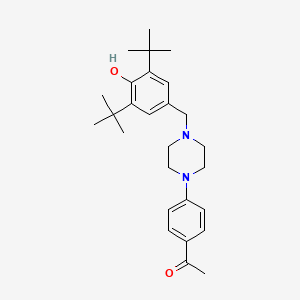 molecular formula C27H38N2O2 B6052456 1-{4-[4-(3,5-di-tert-butyl-4-hydroxybenzyl)-1-piperazinyl]phenyl}ethanone 