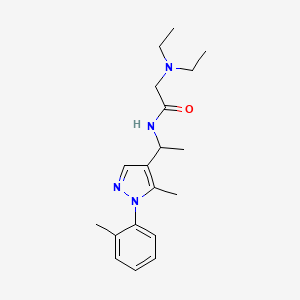 molecular formula C19H28N4O B6052466 N~2~,N~2~-diethyl-N~1~-{1-[5-methyl-1-(2-methylphenyl)-1H-pyrazol-4-yl]ethyl}glycinamide 