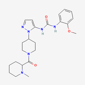 N-(2-methoxyphenyl)-N'-(1-{1-[(1-methyl-2-piperidinyl)carbonyl]-4-piperidinyl}-1H-pyrazol-5-yl)urea