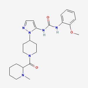 molecular formula C23H32N6O3 B6052470 1-(2-Methoxyphenyl)-3-[2-[1-(1-methylpiperidine-2-carbonyl)piperidin-4-yl]pyrazol-3-yl]urea 