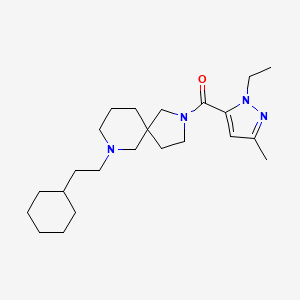 molecular formula C23H38N4O B6052562 7-(2-cyclohexylethyl)-2-[(1-ethyl-3-methyl-1H-pyrazol-5-yl)carbonyl]-2,7-diazaspiro[4.5]decane 