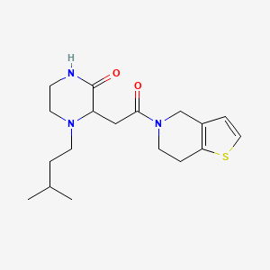 3-[2-(6,7-dihydrothieno[3,2-c]pyridin-5(4H)-yl)-2-oxoethyl]-4-(3-methylbutyl)-2-piperazinone