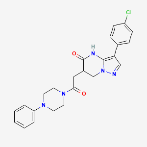 molecular formula C24H24ClN5O2 B6052569 3-(4-chlorophenyl)-6-[2-oxo-2-(4-phenyl-1-piperazinyl)ethyl]-6,7-dihydropyrazolo[1,5-a]pyrimidin-5(4H)-one 
