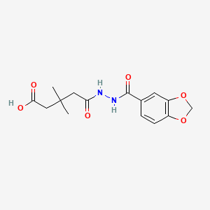 molecular formula C15H18N2O6 B6052572 5-[2-(1,3-benzodioxol-5-ylcarbonyl)hydrazino]-3,3-dimethyl-5-oxopentanoic acid 
