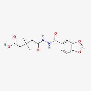 5-[2-(1,3-benzodioxol-5-ylcarbonyl)hydrazino]-3,3-dimethyl-5-oxopentanoic acid