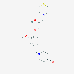 1-{2-methoxy-4-[(4-methoxy-1-piperidinyl)methyl]phenoxy}-3-(4-thiomorpholinyl)-2-propanol