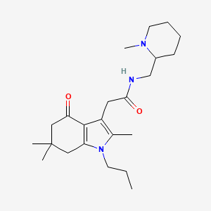 N-[(1-methyl-2-piperidinyl)methyl]-2-(2,6,6-trimethyl-4-oxo-1-propyl-4,5,6,7-tetrahydro-1H-indol-3-yl)acetamide