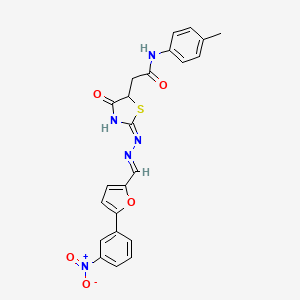 N-(4-methylphenyl)-2-[2-({[5-(3-nitrophenyl)-2-furyl]methylene}hydrazono)-4-oxo-1,3-thiazolidin-5-yl]acetamide