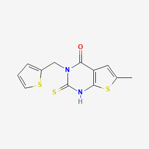 molecular formula C12H10N2OS3 B6052593 2-mercapto-6-methyl-3-(2-thienylmethyl)thieno[2,3-d]pyrimidin-4(3H)-one 