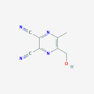 molecular formula C8H6N4O B060526 5-(Hydroxymethyl)-6-methylpyrazine-2,3-dicarbonitrile CAS No. 192933-53-2