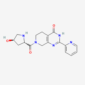 molecular formula C17H19N5O3 B6052606 7-[(4R)-4-hydroxy-L-prolyl]-2-(2-pyridinyl)-5,6,7,8-tetrahydropyrido[3,4-d]pyrimidin-4(3H)-one 