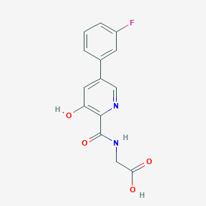 molecular formula C14H11FN2O4 B605261 N-((5-(3-Fluorophenyl)-3-hydroxy-2-pyridinyl)carbonyl)glycine CAS No. 1007377-55-0
