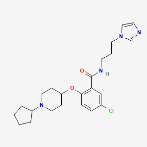 5-chloro-2-[(1-cyclopentyl-4-piperidinyl)oxy]-N-[3-(1H-imidazol-1-yl)propyl]benzamide