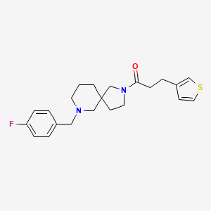 molecular formula C22H27FN2OS B6052621 7-(4-fluorobenzyl)-2-[3-(3-thienyl)propanoyl]-2,7-diazaspiro[4.5]decane 
