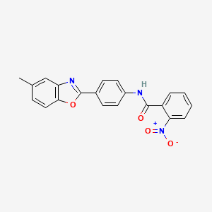 molecular formula C21H15N3O4 B6052632 N-[4-(5-methyl-1,3-benzoxazol-2-yl)phenyl]-2-nitrobenzamide 