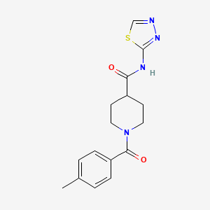 1-(4-methylbenzoyl)-N-(1,3,4-thiadiazol-2-yl)piperidine-4-carboxamide