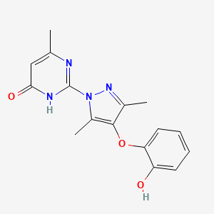 2-[4-(2-hydroxyphenoxy)-3,5-dimethyl-1H-pyrazol-1-yl]-6-methyl-4-pyrimidinol