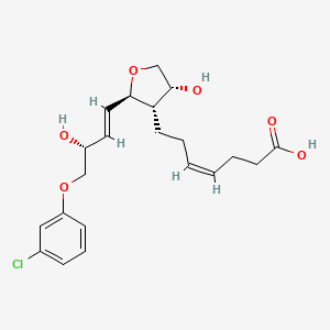 molecular formula C21H27ClO6 B605268 L-Altro-辛-3-烯醇，5,8-无水-6-((3Z)-6-羧基-3-己烯基)-1-O-(3-氯苯基)-3,4,6-三脱氧-，(3E)- CAS No. 748816-43-5