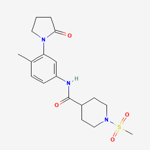 molecular formula C18H25N3O4S B6052692 N-[4-methyl-3-(2-oxo-1-pyrrolidinyl)phenyl]-1-(methylsulfonyl)-4-piperidinecarboxamide 