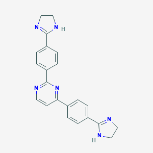 molecular formula C22H20N6 B060527 2,4-Bis(4-(4,5-dihydro-1H-imidazol-2-yl)phenyl)-pyrimidine CAS No. 160522-88-3