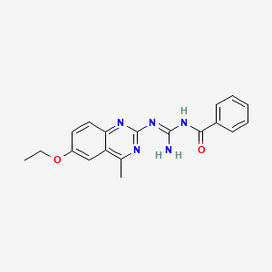 molecular formula C19H19N5O2 B6052724 N-{amino[(6-ethoxy-4-methyl-2-quinazolinyl)amino]methylene}benzamide 