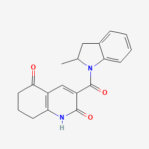molecular formula C19H18N2O3 B6052731 3-[(2-methyl-2,3-dihydro-1H-indol-1-yl)carbonyl]-7,8-dihydro-2,5(1H,6H)-quinolinedione 