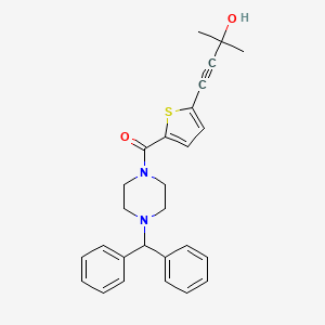 molecular formula C27H28N2O2S B6052733 4-(5-{[4-(diphenylmethyl)-1-piperazinyl]carbonyl}-2-thienyl)-2-methyl-3-butyn-2-ol 