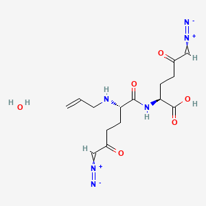 molecular formula C15H22N6O6 B605274 Alazopeptin monohydrate CAS No. 1397-85-9