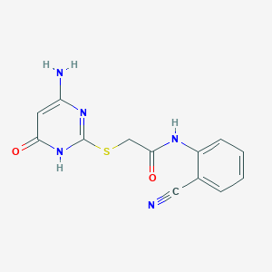 molecular formula C13H11N5O2S B6052746 2-[(4-amino-6-oxo-1,6-dihydro-2-pyrimidinyl)thio]-N-(2-cyanophenyl)acetamide 