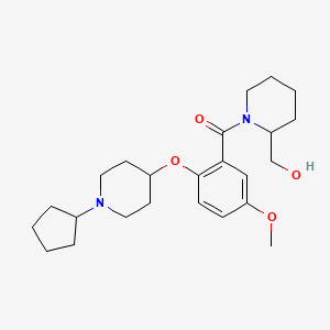 molecular formula C24H36N2O4 B6052748 (1-{2-[(1-cyclopentyl-4-piperidinyl)oxy]-5-methoxybenzoyl}-2-piperidinyl)methanol 