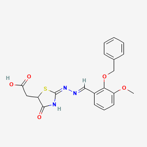 molecular formula C20H19N3O5S B6052753 (2-{[2-(benzyloxy)-3-methoxybenzylidene]hydrazono}-4-oxo-1,3-thiazolidin-5-yl)acetic acid 