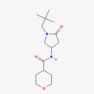 molecular formula C15H26N2O3 B6052755 N-[1-(2,2-dimethylpropyl)-5-oxo-3-pyrrolidinyl]tetrahydro-2H-pyran-4-carboxamide 
