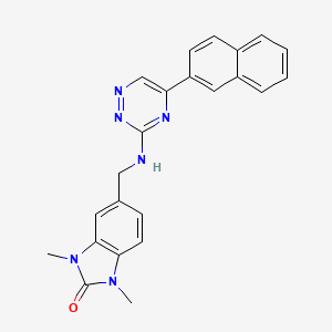 molecular formula C23H20N6O B6052756 1,3-dimethyl-5-({[5-(2-naphthyl)-1,2,4-triazin-3-yl]amino}methyl)-1,3-dihydro-2H-benzimidazol-2-one 