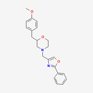 molecular formula C22H24N2O3 B6052771 2-(4-methoxybenzyl)-4-[(2-phenyl-1,3-oxazol-4-yl)methyl]morpholine 