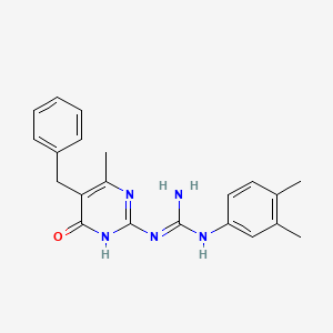 molecular formula C21H23N5O B6052780 N-(5-benzyl-4-methyl-6-oxo-1,6-dihydro-2-pyrimidinyl)-N'-(3,4-dimethylphenyl)guanidine 