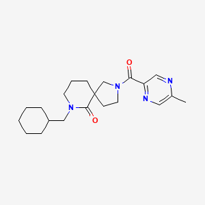 molecular formula C21H30N4O2 B6052808 7-(cyclohexylmethyl)-2-[(5-methyl-2-pyrazinyl)carbonyl]-2,7-diazaspiro[4.5]decan-6-one 