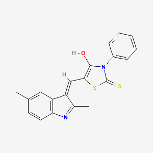 molecular formula C20H16N2OS2 B6052818 5-[(2,5-dimethyl-1H-indol-3-yl)methylene]-3-phenyl-2-thioxo-1,3-thiazolidin-4-one 