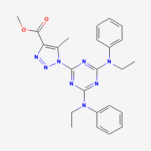 molecular formula C24H26N8O2 B6052825 methyl 1-{4,6-bis[ethyl(phenyl)amino]-1,3,5-triazin-2-yl}-5-methyl-1H-1,2,3-triazole-4-carboxylate 