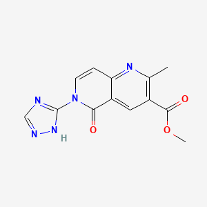 molecular formula C13H11N5O3 B6052834 methyl 2-methyl-5-oxo-6-(4H-1,2,4-triazol-3-yl)-5,6-dihydro-1,6-naphthyridine-3-carboxylate 