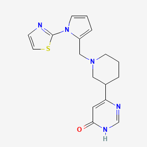 molecular formula C17H19N5OS B6052848 6-(1-{[1-(1,3-thiazol-2-yl)-1H-pyrrol-2-yl]methyl}piperidin-3-yl)pyrimidin-4(3H)-one 