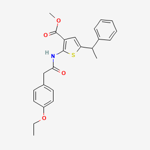 molecular formula C24H25NO4S B6052854 methyl 2-{[(4-ethoxyphenyl)acetyl]amino}-5-(1-phenylethyl)-3-thiophenecarboxylate 