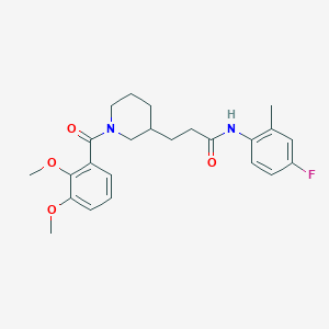 molecular formula C24H29FN2O4 B6052870 3-[1-(2,3-dimethoxybenzoyl)-3-piperidinyl]-N-(4-fluoro-2-methylphenyl)propanamide 