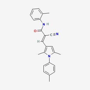 molecular formula C24H23N3O B6052886 2-cyano-3-[2,5-dimethyl-1-(4-methylphenyl)-1H-pyrrol-3-yl]-N-(2-methylphenyl)acrylamide 