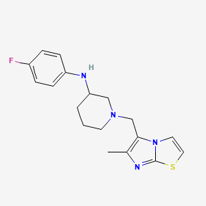 molecular formula C18H21FN4S B6052899 N-(4-fluorophenyl)-1-[(6-methylimidazo[2,1-b][1,3]thiazol-5-yl)methyl]-3-piperidinamine 