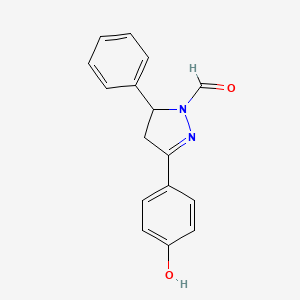 molecular formula C16H14N2O2 B6052912 3-(4-hydroxyphenyl)-5-phenyl-4,5-dihydro-1H-pyrazole-1-carbaldehyde 