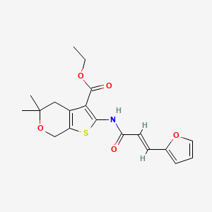 molecular formula C19H21NO5S B6052920 ethyl 2-{[3-(2-furyl)acryloyl]amino}-5,5-dimethyl-4,7-dihydro-5H-thieno[2,3-c]pyran-3-carboxylate 