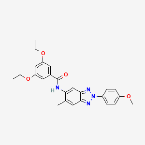 molecular formula C25H26N4O4 B6052927 3,5-diethoxy-N-[2-(4-methoxyphenyl)-6-methyl-2H-1,2,3-benzotriazol-5-yl]benzamide 