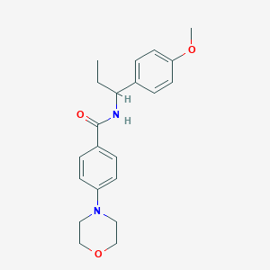 molecular formula C21H26N2O3 B6052933 N-[1-(4-methoxyphenyl)propyl]-4-(4-morpholinyl)benzamide 
